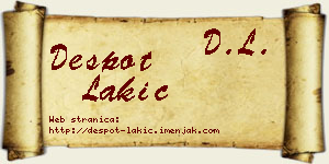 Despot Lakić vizit kartica